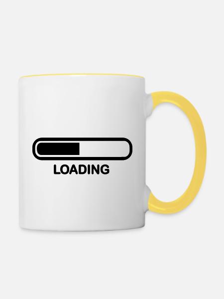 Loading - Tasse zweifarbig - Weiß/Gelb
