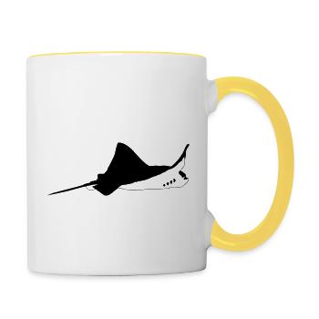 Manta ray - Contrasting Mug - white/yellow - Right