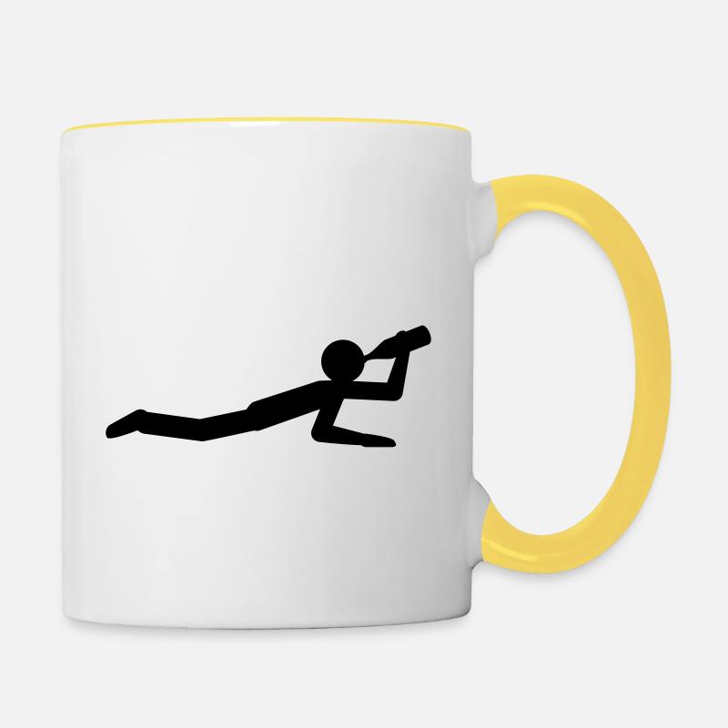 Drunkard On The Ground - Tasse zweifarbig - Weiß/Gelb