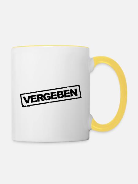 Vergeben - Tasse zweifarbig - Weiß/Gelb