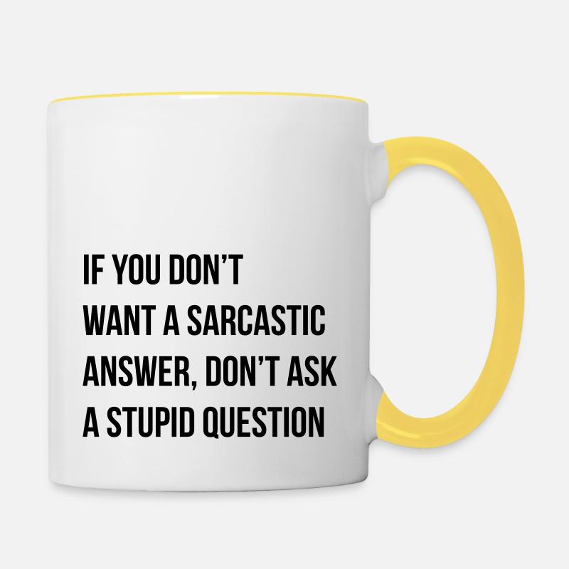 sarcastic comment - Mug contrasté - blanc/jaune