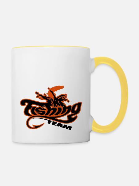 fishing_team_2c - Tasse zweifarbig - Weiß/Gelb