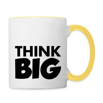Think Big - Tasse zweifarbig - Weiß/Gelb - Rechts