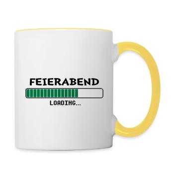 Feierabend loading... - Tasse zweifarbig - Weiß/Gelb - Rechts