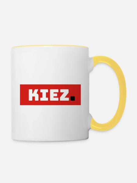 Kiez - Tasse zweifarbig - Weiß/Gelb