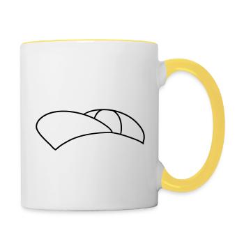 cool cap hat cap capy headwear design cl - Contrasting Mug - white/yellow - Right