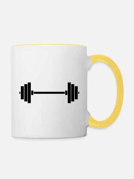 Gewichte - Tasse zweifarbig - Weiß/Gelb