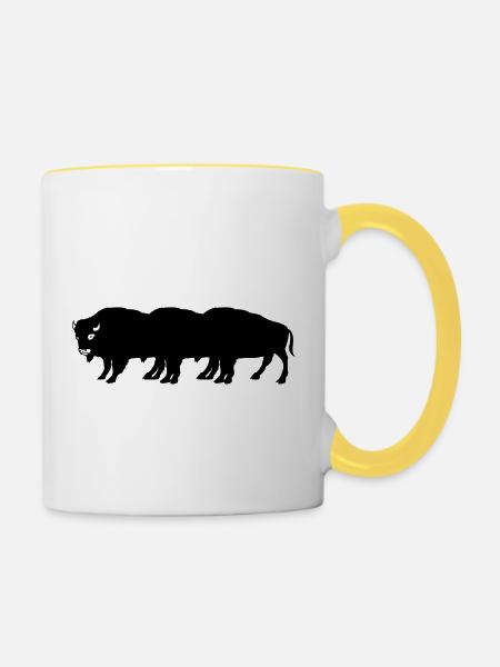 bisons - Tasse zweifarbig - Weiß/Gelb