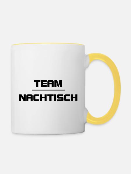 team nachtisch - Tasse zweifarbig - Weiß/Gelb