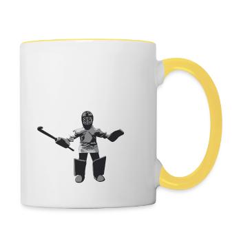 Hockey Goalie - Tasse zweifarbig - Weiß/Gelb - Rechts