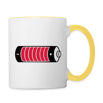 Charging bar battery clipart - Contrasting Mug - white/yellow - Right