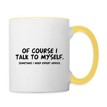 Funny Funny Funny Cool New Cool Saying Sayings - Contrasting Mug - white/yellow - Right