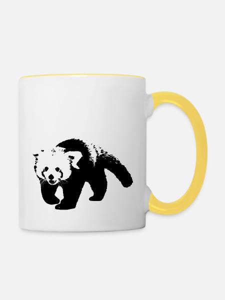 kleiner panda - Tasse zweifarbig - Weiß/Gelb