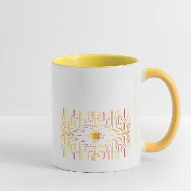Circuit board core CPU heart pc coder geek Mug contrasté
