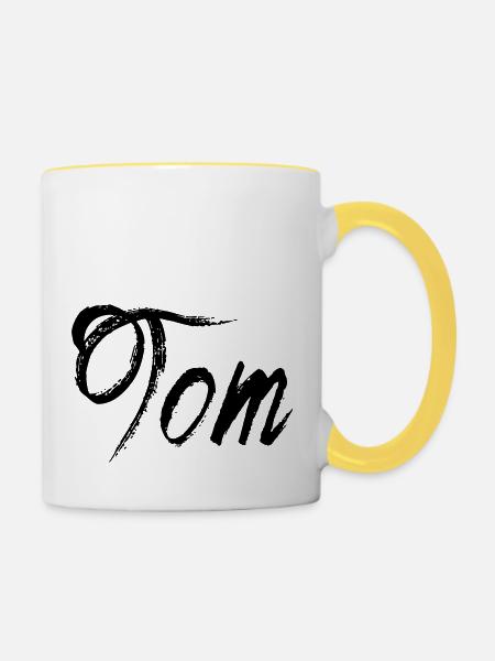 Tom - Tasse zweifarbig - Weiß/Gelb