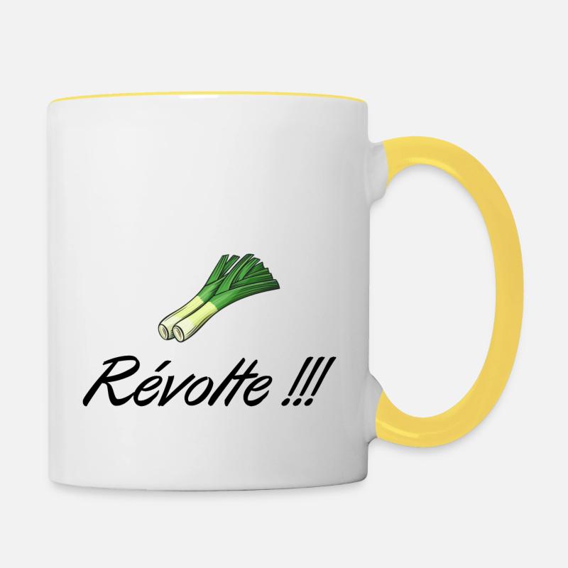 Révolte Kamelott - Mug contrasté - blanc/jaune