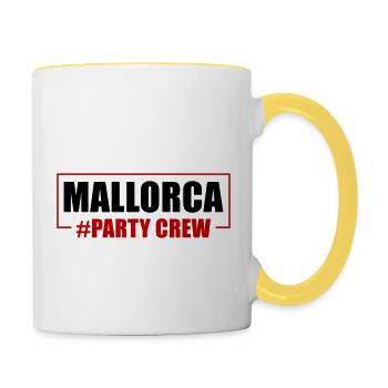 Mallorca Party Crew - Tasse zweifarbig - Weiß/Gelb - Rechts