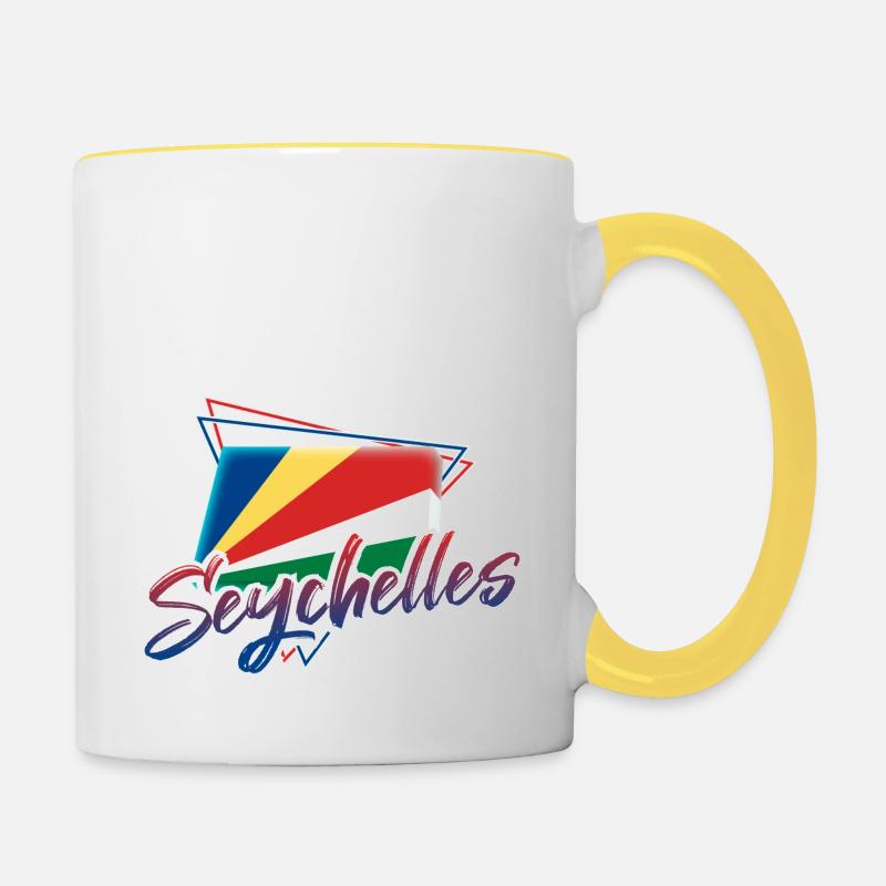 Seychelles - Mug contrasté - blanc/jaune