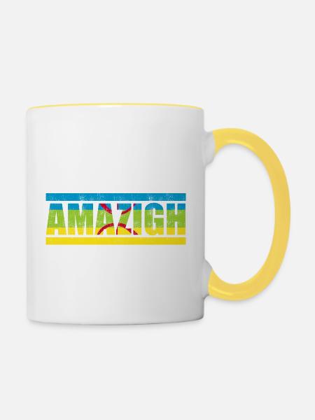 Amazigh - Tasse zweifarbig - Weiß/Gelb
