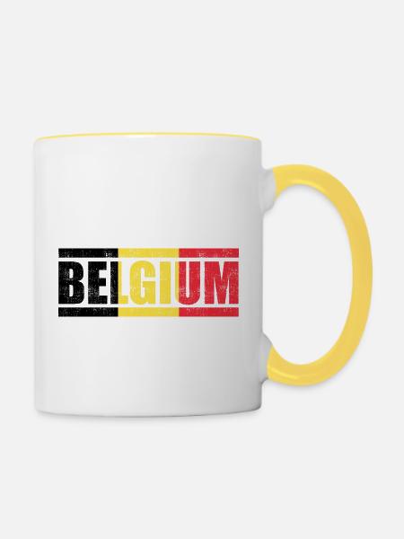 Belgien - Tasse zweifarbig - Weiß/Gelb