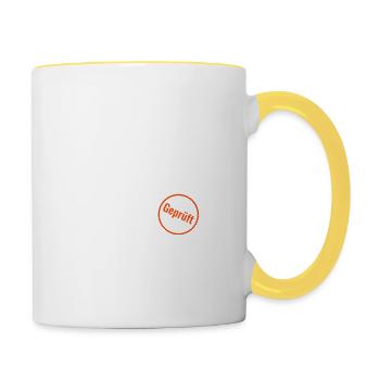 Techniker geprüft Elektriker Informatik Schlosser - Tasse zweifarbig - Weiß/Gelb - Rechts