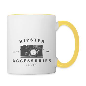 Hipster Accessories Camera - Contrasting Mug - white/yellow - Right