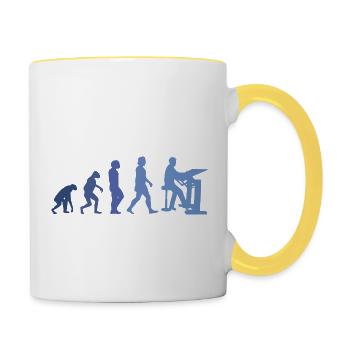 Draughtsman Evolution Client Architecte Directeur de la construction - Mug contrasté - blanc/jaune - Droite