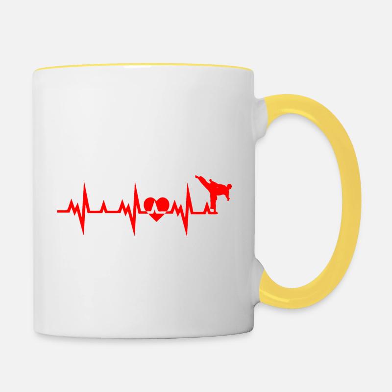 Karaté Boxe Combat - Mug contrasté - blanc/jaune
