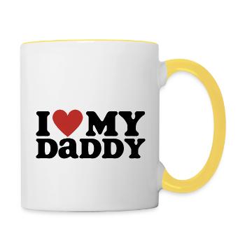 I Love My Daddy - Contrasting Mug - white/yellow - Right