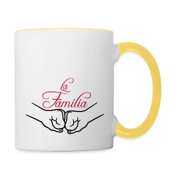 Pompe à poing Familia - Mug contrasté - blanc/jaune - Droite