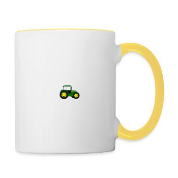Tractor Heartbeat Farm Tractor Farm Gift - Contrasting Mug - white/yellow - Right