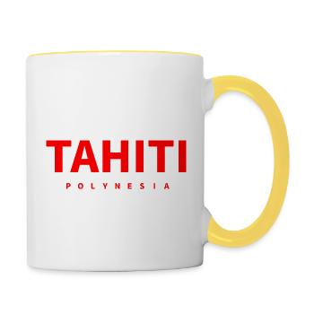 Tahiti Polynesien - Tasse zweifarbig - Weiß/Gelb - Rechts