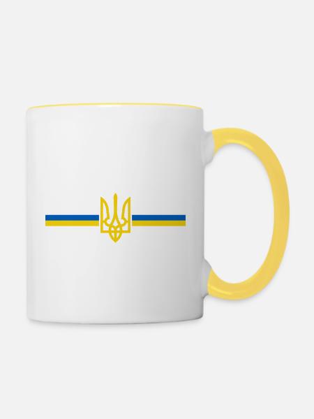 Ukraine - Tasse zweifarbig - Weiß/Gelb