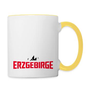 Aus dem Weg ich muss ins Erzgebirge - Tasse zweifarbig - Weiß/Gelb - Rechts