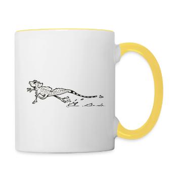 Lézard Jésus-Christ rétro - Mug contrasté - blanc/jaune - Droite