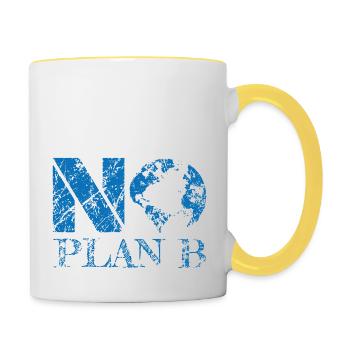 no planet B 000013 blue 01 - Contrasting Mug - white/yellow - Right