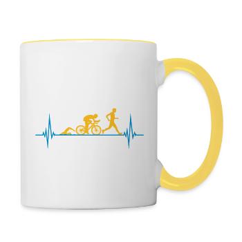 Puls Sport Triathlon - Tasse zweifarbig - Weiß/Gelb - Rechts