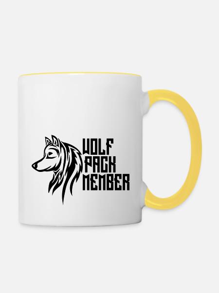 Wolf Pack Member - Tasse zweifarbig - Weiß/Gelb