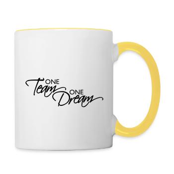 Lettering One Team - Contrasting Mug - white/yellow - Right