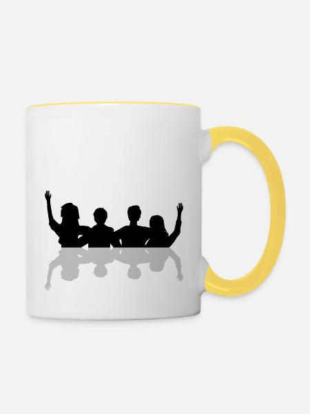 Spiegel Freunde zusammen - Tasse zweifarbig - Weiß/Gelb