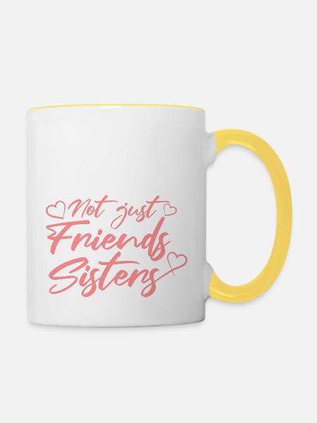 Not just Friends - Tasse zweifarbig - Weiß/Gelb