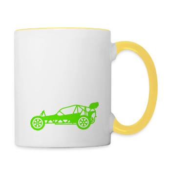 RC Time Model Voiture Télécommande - Mug contrasté - blanc/jaune - Droite