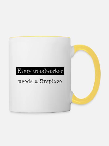 cabinetmaker apprentice carpenter plumber - Tasse zweifarbig - Weiß/Gelb