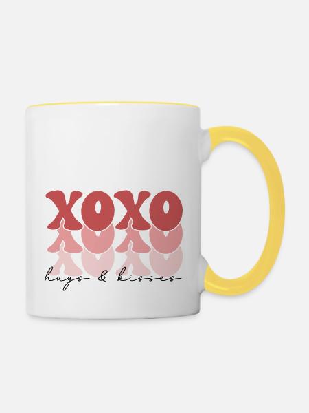XOXO - Tasse zweifarbig - Weiß/Gelb