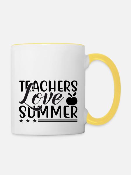 Teachers love Summer - Tasse zweifarbig - Weiß/Gelb