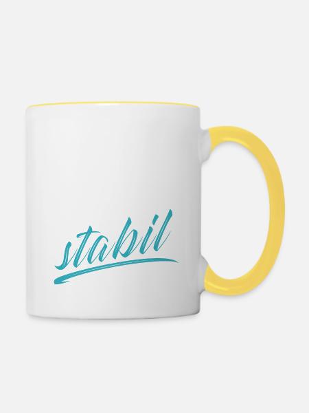 stabil - Tasse zweifarbig - Weiß/Gelb