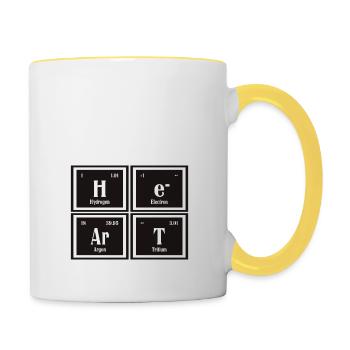 | cardiaque Tableau périodique des éléments - Mug contrasté - blanc/jaune - Droite