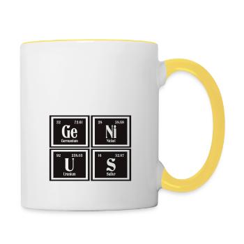Génie | Tableau périodique des éléments - Mug contrasté - blanc/jaune - Droite