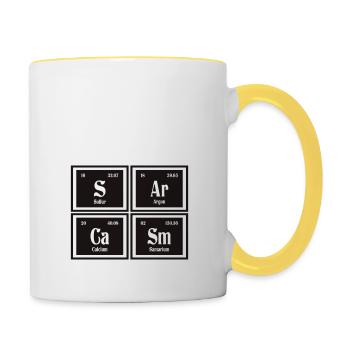 Sarcasme | Tableau périodique des éléments - Mug contrasté - blanc/jaune - Droite