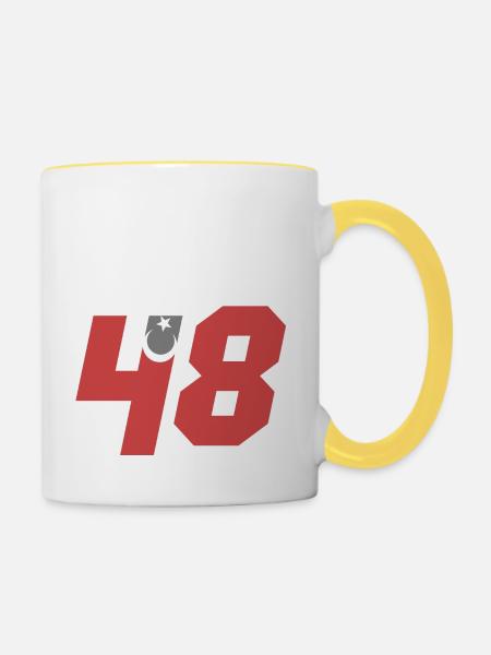 Muğla - Tasse zweifarbig - Weiß/Gelb